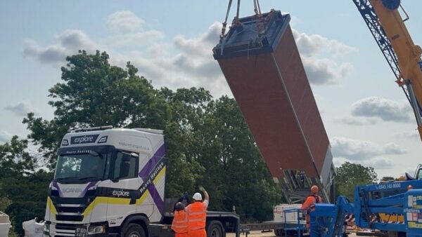 The lift manufactured offsite that Laing O'Rourke installed in a Network Rail testing facility