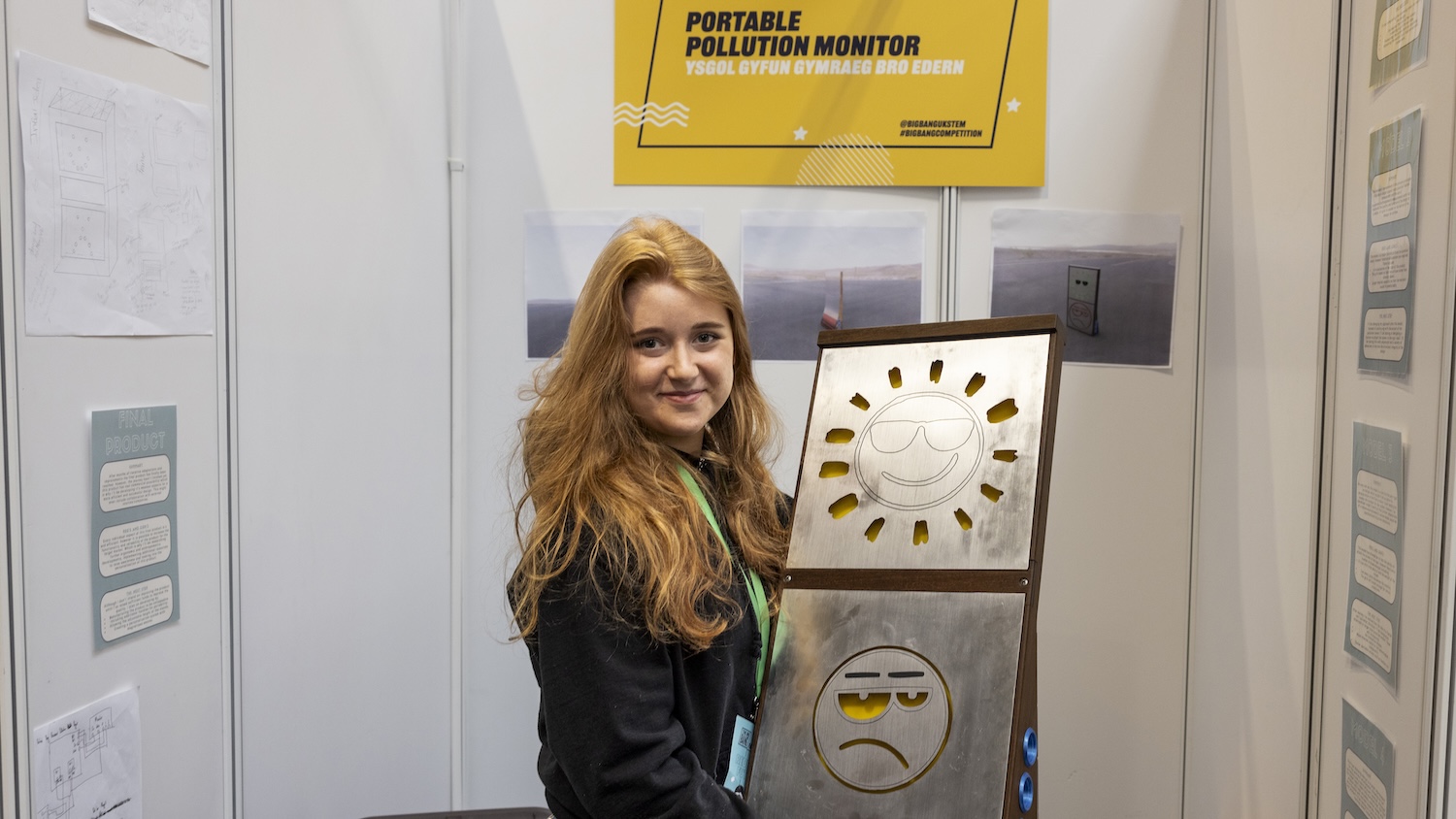 Pacha Pritchard and her prize-winning Portable Pollution Monitor (image: EngineeringUK)