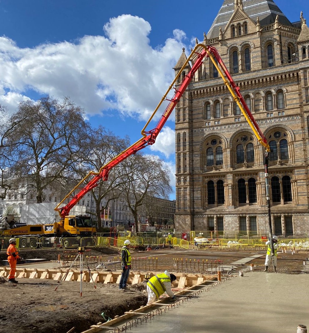 NHM Urban Nature Project - The Putzmeister Iontron electric concrete pump in action image NHM