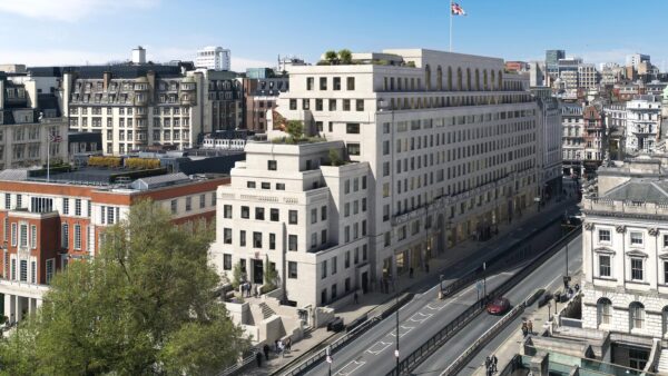 View of Brettenham House on the approach to Waterloo Bridge on the north bank of the Thames - McLaren has been appointed as the main contractor for the refurbishment.