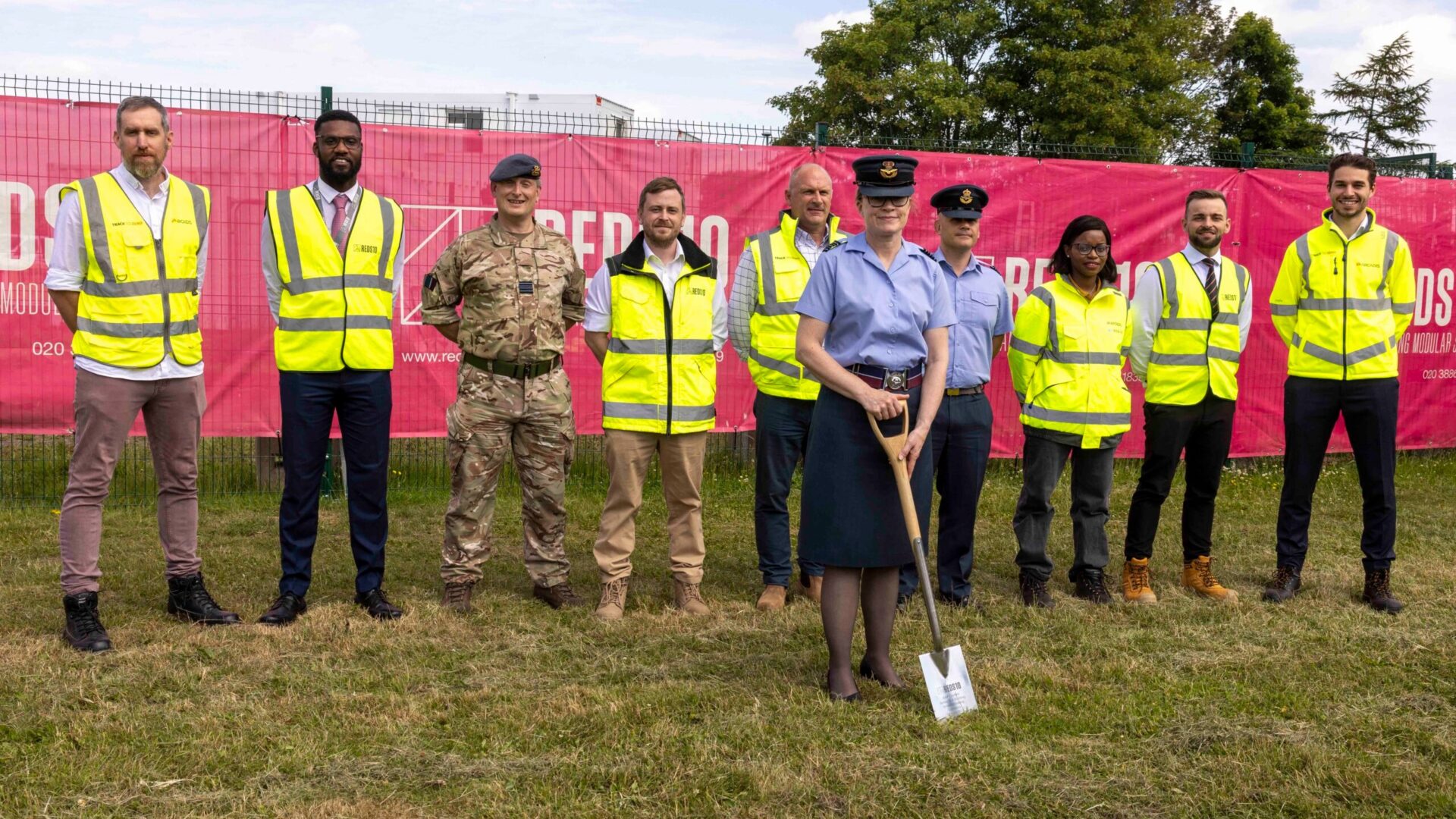 The groundbreaking ceremony at RAF Cosford - Reds10 has begun building a block of 50-bedroom single living acommodation barracks.