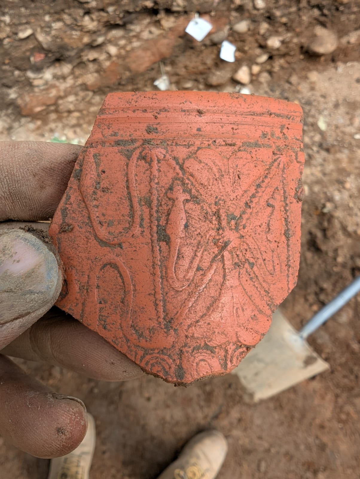 Roman remains Manchester - One of the Roman artefacts discovered at the construction site
