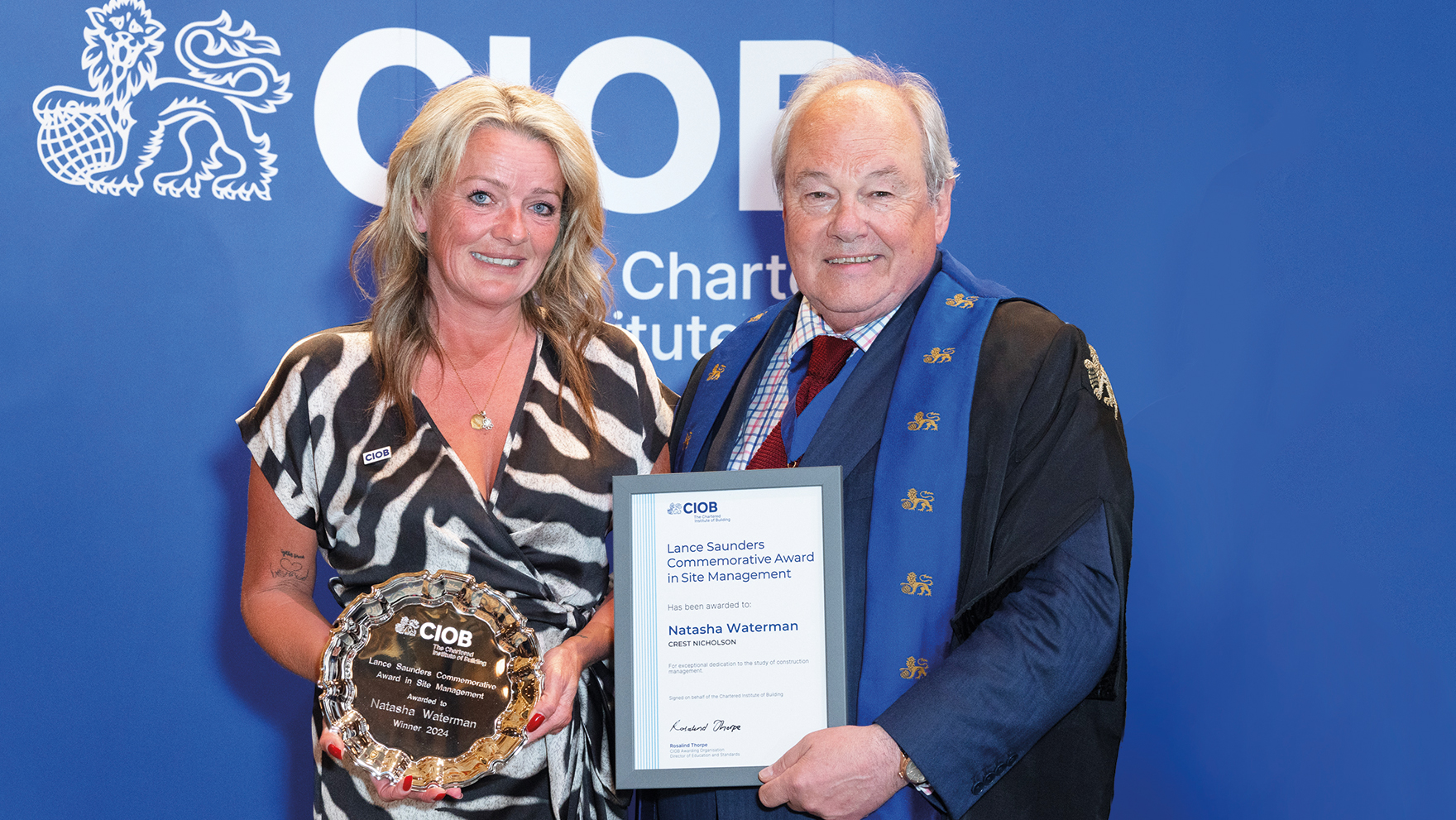 A site manager with Crest Nicholson is the first to receive a new CIOB award in site management.