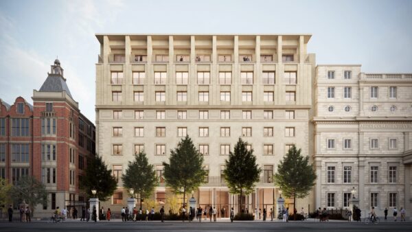 The building’s external appearance will be refreshed with a lime-based, off-white wash brush applied to the brick, maintaining the textured finish of the masonry, whilst masking imperfections.