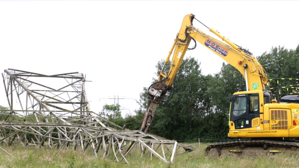Electricity towers dismantled