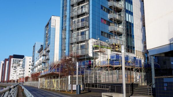 High rise residential building of flats with cladding being replaced with fire resistant materials - CITB has launched a building safety project to upskill facade workers