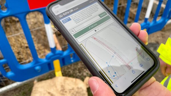 National Underground Asset Register in use on a smart phone