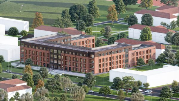 A computer-generated image of the new modular barracks that Reds10 will build at Thorney Island