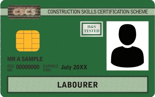 A green card from the Construction Skills Certification Scheme