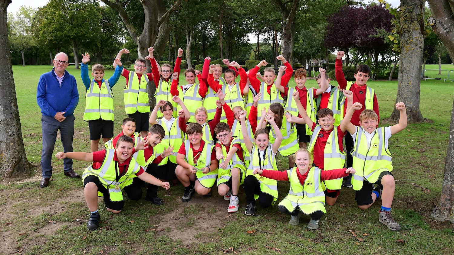 ECITB CEO Andrew Hockey with school of the day St Michael’s on day one of Construction & Engineering Week (image: Construction and Engineering Week)