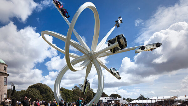 The Porsche Sculpture is 25m tall and built from 40t of steel. Image: David Barbour