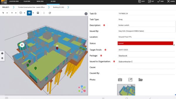 Screen shot of 3D model viewer in Trimble's Viewpoint Field View