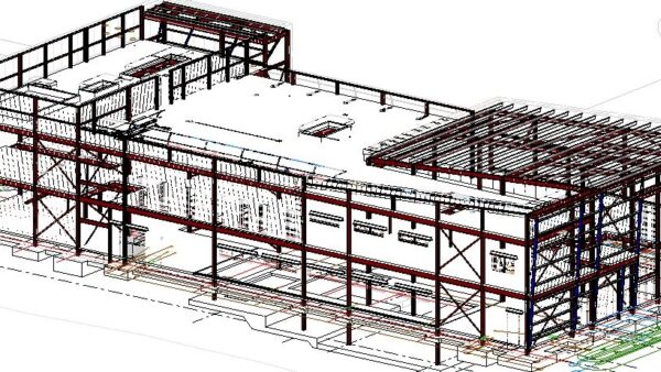 Screen shot of a BIM model from Caulmert