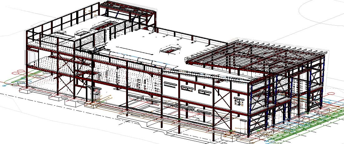Screen shot of a BIM model from Caulmert