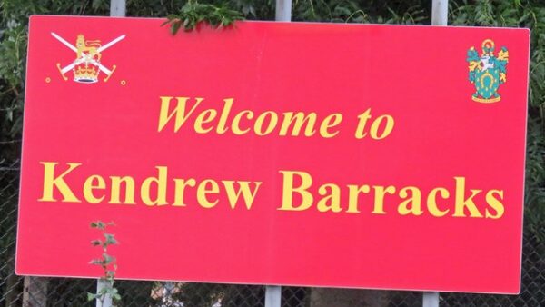 A red sign which reads 