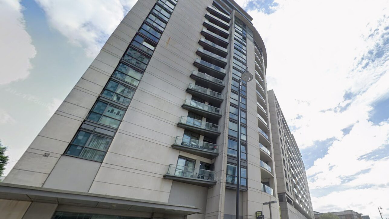 View from the ground of a high-rise building - a building owner has been fined £50,000 after ignoring a fire safety improvement notice relating to this building