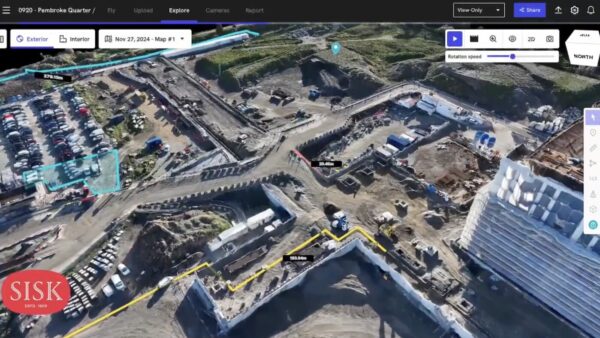 Screen shot of DroneDeply imagery of a Sisk project