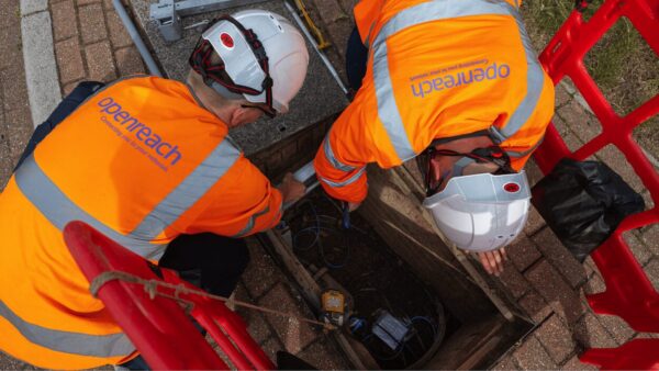 Openreach operatives working with buried assets for National Underground Asset Register story. Image courtesy of Ordnance Survey.
